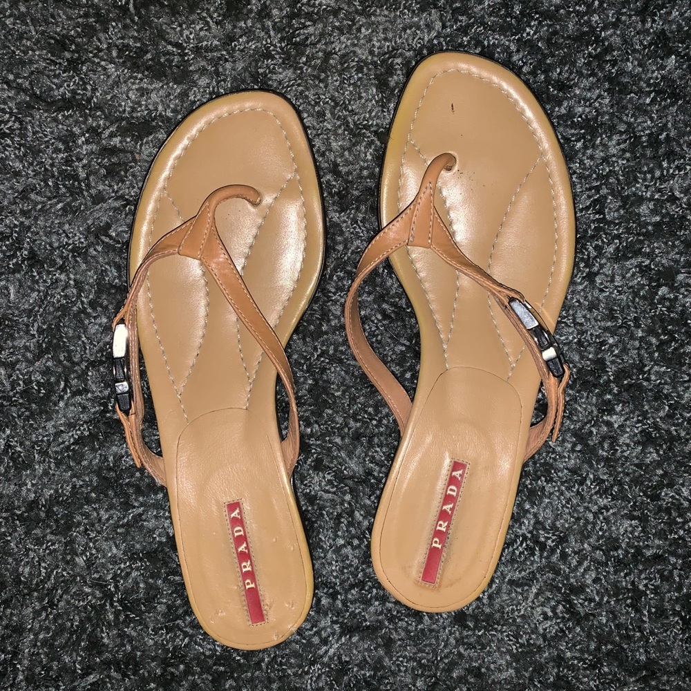 LIGHTLY USED Prada 1/2 Inch Heeled Sandals